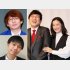 結婚会見を行った山里亮太と蒼井優。（左は上から）小宮浩信と岩井勇気（Ｃ）日刊ゲンダイ