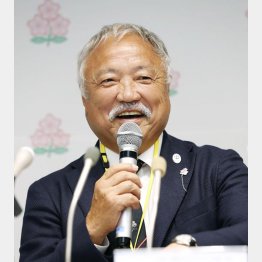 “ひげ森さん”の愛称で親しまれる森重隆日本ラグビー協会新会長（Ｃ）共同通信社