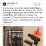 NY市警官がドーナツ店で銃違法所持の男を逮捕し市民爆笑