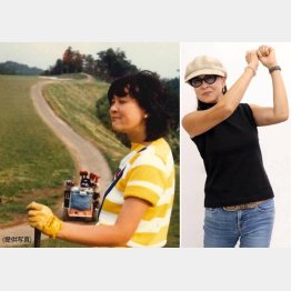 ファッションデザイナーの上迫美恵子さん。左はゴルフデビューしたばかりの頃（Ｃ）日刊ゲンダイ