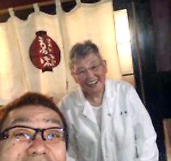 日本料理界の偉人、「京味」の西健一郎さんと（提供写真）