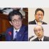 だまされてはいけない（左から時計回りに、安倍首相、関電の岩根社長、小林敬弁護士）／（Ｃ）日刊ゲンダイ