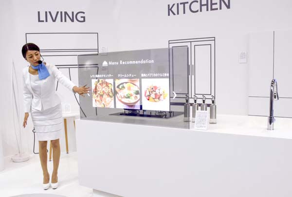 「未来の台所」をイメージした大阪ガスのブース（Ｃ）共同通信社