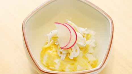 【豆腐と玉ねぎのからし和え】自家製からしドレッシング