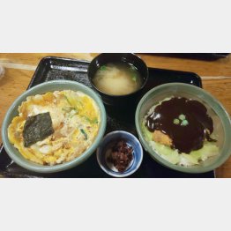 ドミグラスソースカツ丼と玉子とじカツ丼のセット（Ｃ）日刊ゲンダイ