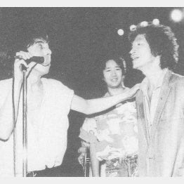 1970年代、内田裕也（右）、遠藤賢司（中）と（PANTA自伝「歴史からとびだせ」から）