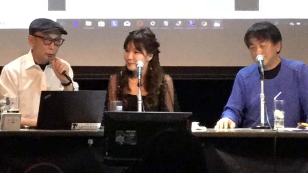 （左から）ミュージシャン「パール兄弟」のサエキけんぞう、著者の中谷友香、社会学者の宮台真司の３氏（Ｃ）日刊ゲンダイ