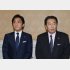 会談後に取材に応じる国民民主党の玉木雄一郎代表（左）と立憲民主党の枝野幸男代表（Ｃ）日刊ゲンダイ