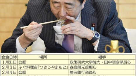 安倍首相グルメ三昧 コロナ対策会議わずか10分のデタラメ