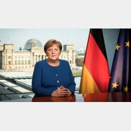3月18日、国民に向けて緊急演説をしたメルケル独首相（Ｃ）ロイター／ ドイツ連邦政府