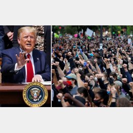 最大規模のデモが全米各地で（強靭な姿勢を崩さないトランプ米大統領）／（Ｃ）ロイター