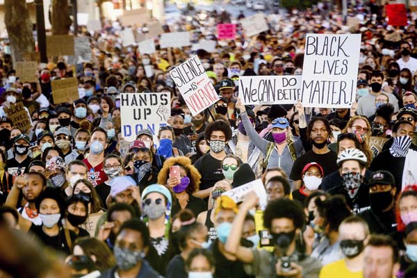 全米で起こった人種差別反対デモ（Ｃ）AP＝共同
