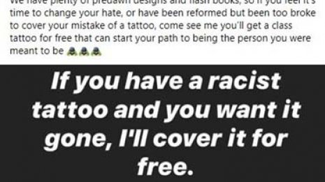 人種差別的タトゥーに後悔…無料で別のデザインに変えます