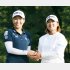 渋野（左）と鈴木は自粛中にどれだけ進化したか見もの（2019年のLPGA ツアー選手権 リコー杯）／（Ｃ）日刊ゲンダイ