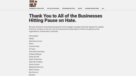 120社以上賛同 米企業がフェイスブックへの広告ボイコット