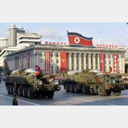 敵基地攻撃論は平和ボケ論（北朝鮮の新型中距離弾道ミサイル「ムスダン」）／（Ｃ）共同通信社