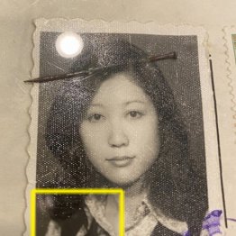 定規で測ったように一角だけ絹目が見えないラミネート跡