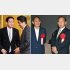 牽制し合い？！（安倍首相と岸田政調会長、二階幹事長と菅官房長官＝右写真）／（Ｃ）日刊ゲンダイ