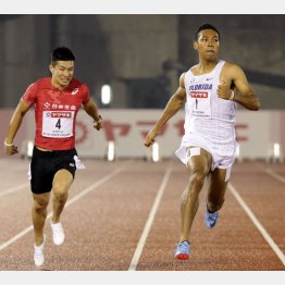 100メートルの代表も未定（昨2019年日本選手権男子100メートル決勝、右からサニブラウン、桐生）／（Ｃ）日刊ゲンダイ