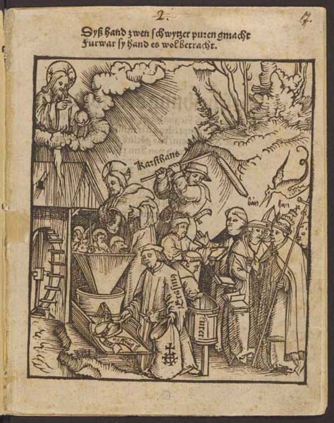「神の水車」に掲載された一枚の絵（Ｃ）The Divine Mill(1521), Martin Seger (www.e-rara.ch)
