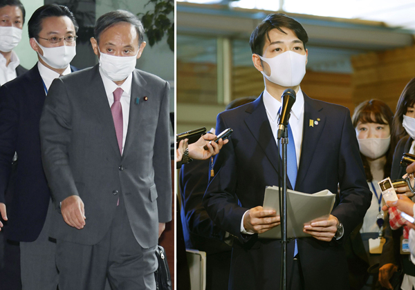 北海道の鈴木知事（右）は菅首相と法大つながり師弟関係、今なお「Go To」積極的で（Ｃ）共同通信社
