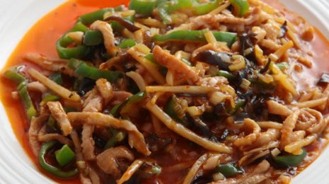 【魚香鶏皮絲 鶏皮細切り甘酢唐辛子炒め】裏技ピリ辛炒め