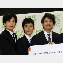 （左から）稲垣吾郎、草彅剛、香取慎吾（Ｃ）日刊ゲンダイ