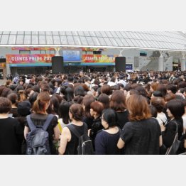 東京ドームで行われた「ジャニー喜多川さんお別れの会」に多くのファンが集まった（Ｃ）日刊ゲンダイ