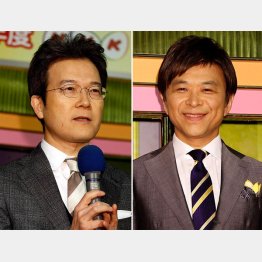 気の毒（左からNHKの、有馬嘉男キャスターと武田真一アナウンサー）／（Ｃ）日刊ゲンダイ