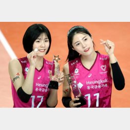代表落ちした韓国女子バレーの双子姉妹（Ｃ）Yonhap News Agency／共同通信イメージズ