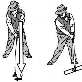 ドライバーのボール位置は「左わきの前」