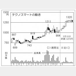 「テクノスマート」の株価チャート（Ｃ）日刊ゲンダイ
