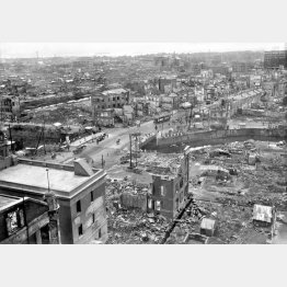 関東大震災で被災した東京・京橋付近（手前）と銀座方面（中央から右）＝1923年（Ｃ）共同通信社
