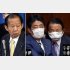 二階幹事長（左）の発言に、五輪開催強硬派の安倍前首相（右2）や麻生財務相は…（Ｃ）日刊ゲンダイ