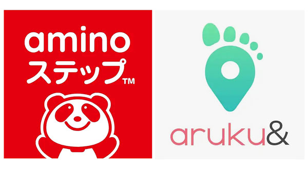 「amino ステップ」（左）と「aruku＆」／（提供写真）