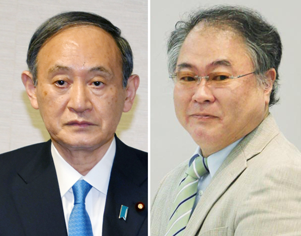 菅首相（左）と高橋洋一嘉悦大学教授（Ｃ）日刊ゲンダイ