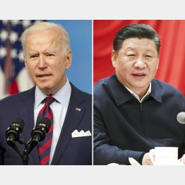 バイデン米大統領（UPI=共同）と習近平国家主席（新華社=共同）