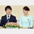 2017年、眞子さまと小室圭さんの婚約内定記者会見（代表撮影・JMPA）