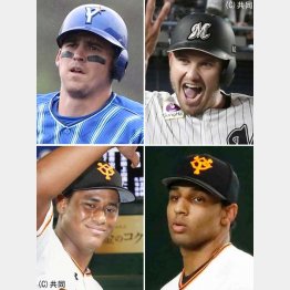 日本のプロ野球で活躍する助っ人外国人が各国代表に（左上から時計回りにオースティン、レアード、サンチェス、メルセデス）／（Ｃ）日刊ゲンダイ