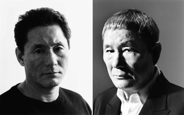 荒木が1997年に撮影したビートたけしのポートレート（左）と2014年に撮影した北野武のポートレート（2点とも写真集『男─アラーキーの裸ノ顔─』（KADOKAWA）収録）