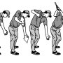 テークバックでは左肩を下げて右肩を上げると前傾姿勢を維持できる
