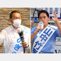菅首相が推す小此木八郎候補（左）と野党擁立の山中竹春候補（Ｃ）日刊ゲンダイ
