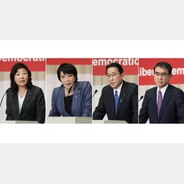 決選投票で岸田文雄前政調会長（右2）が新総裁に（Ｃ）共同通信社