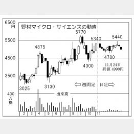 野村マイクロサイエンスの株価チャート（Ｃ）日刊ゲンダイ