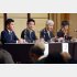 25日は横浜で討論会（左から泉、小川、逢坂、西村4候補）／（Ｃ）日刊ゲンダイ