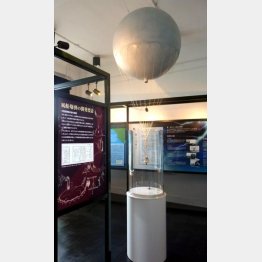 明治大学平和教育登戸研究所資料館に展示された風船爆弾の模型（Ｃ）共同通信社