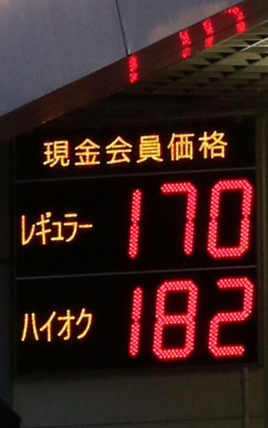 ガソリン価格はついに170円超え（Ｃ）日刊ゲンダイ