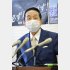 20日午前、新潟市内で記者会見する星野伊佐夫県議（Ｃ）共同通信社