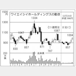 「ワイエイシイホールディングス」の株価チャート（Ｃ）日刊ゲンダイ
