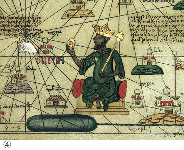 写真④14世紀後半に描かれた「カタロニア地図」